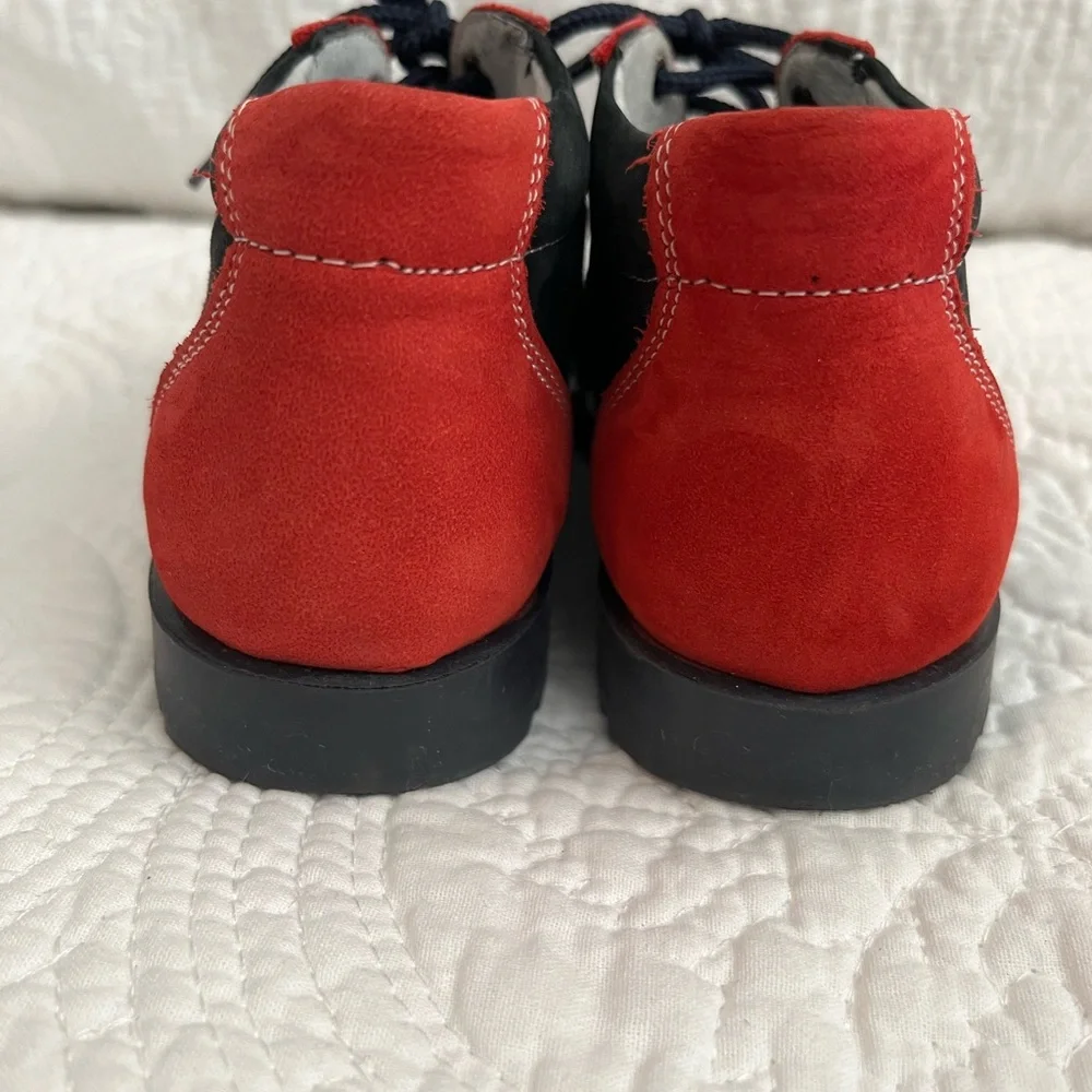 NEVER WORN! Italian Kicket Kids Leather Shoes- Black & Red- Eur size 24 (7.5 US)